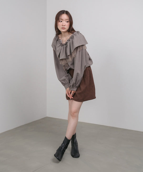 3WAYラッフルフリルブラウス