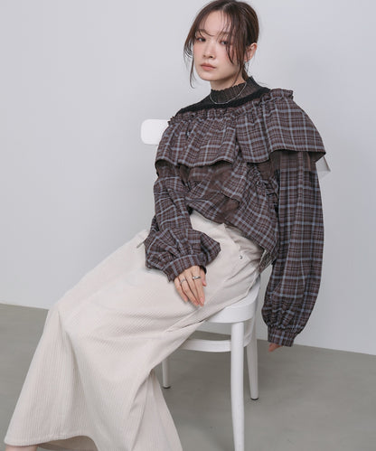 3WAYラッフルフリルブラウス