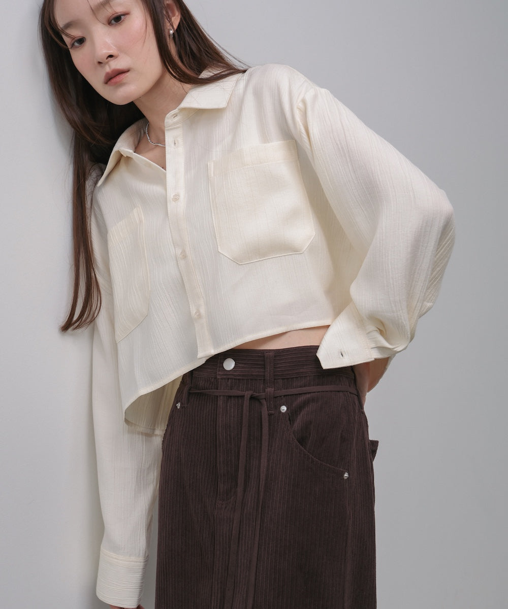 バックタックショートシャツ