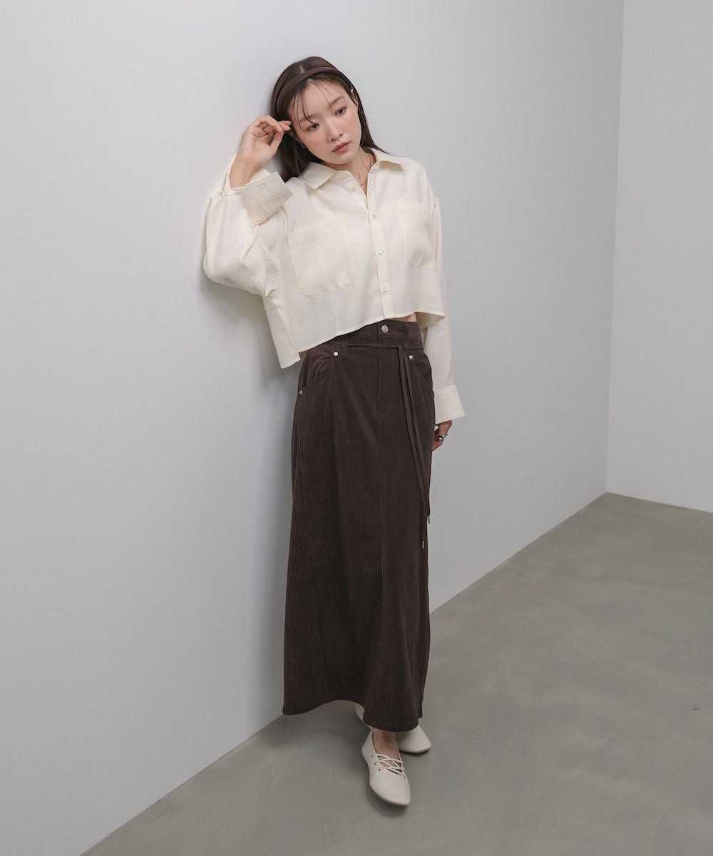 バックタックショートシャツ