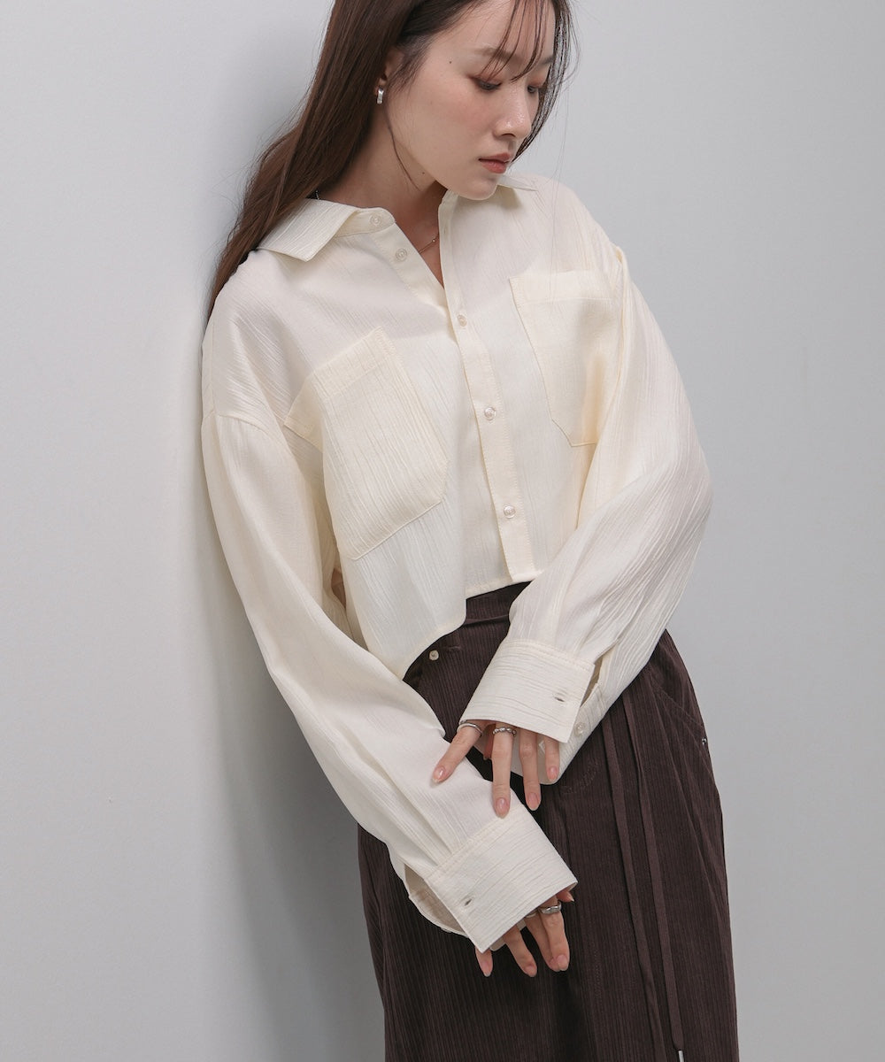 バックタックショートシャツ