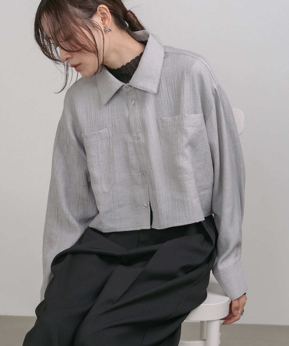 バックタックショートシャツ