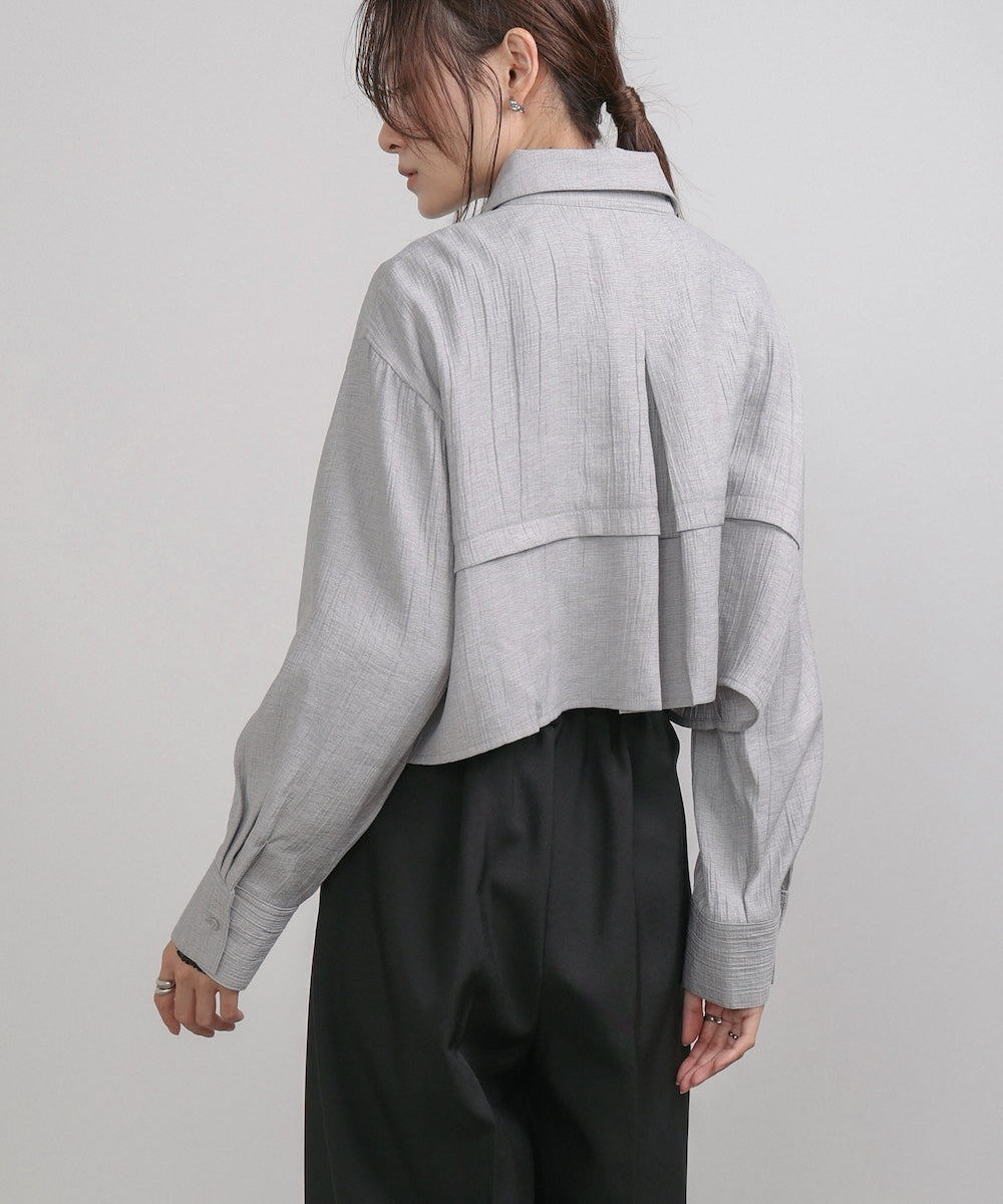 バックタックショートシャツ