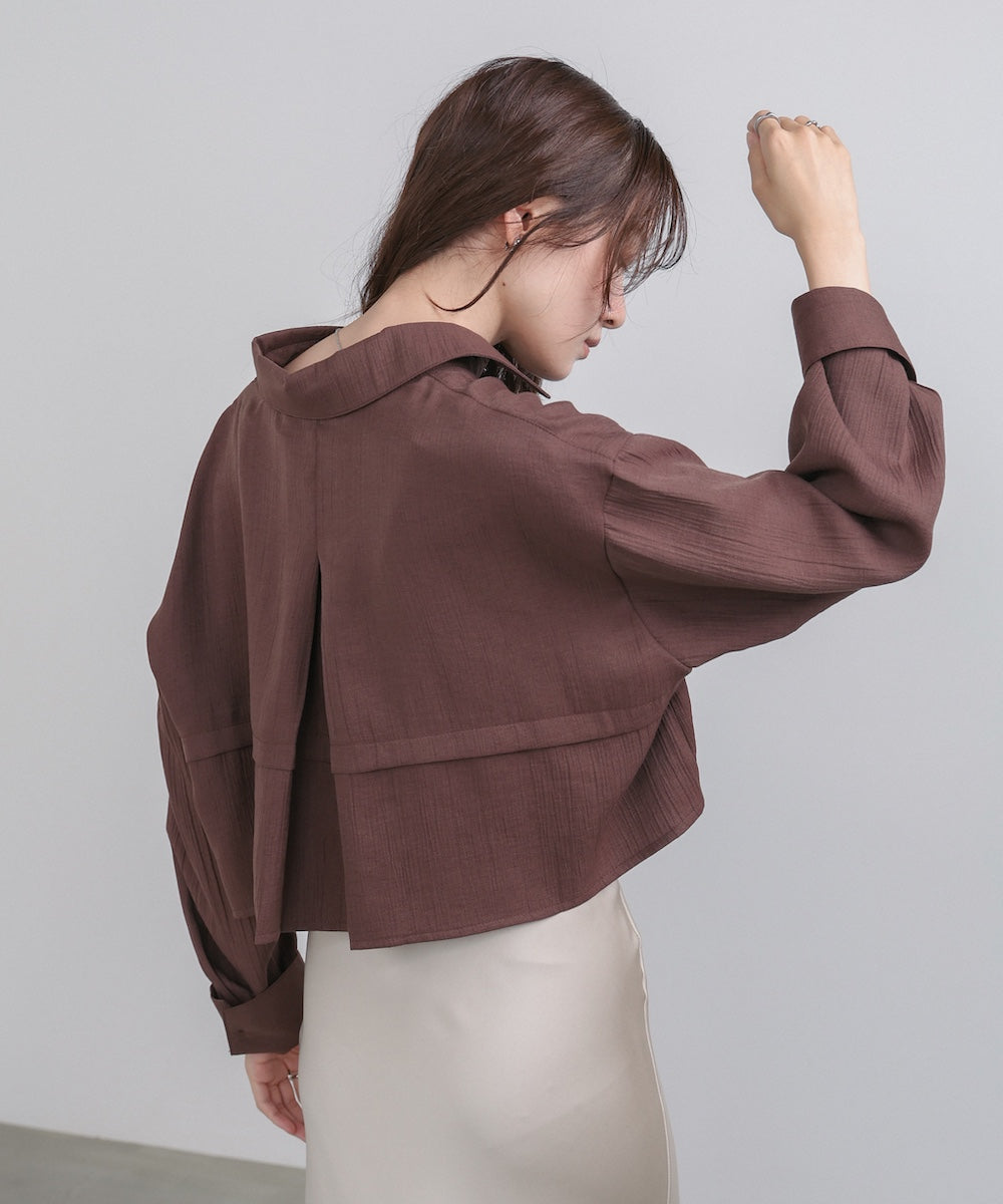 バックタックショートシャツ