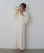 袖オーガンジーポンチワンピース