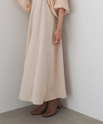 袖オーガンジーポンチワンピース