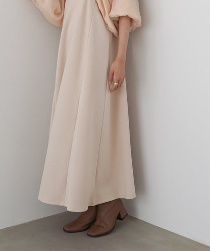 袖オーガンジーポンチワンピース