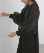 袖オーガンジーポンチワンピース