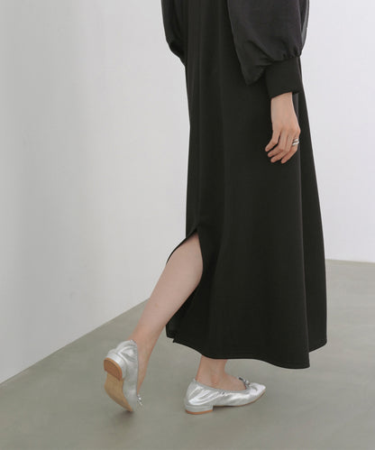 袖オーガンジーポンチワンピース