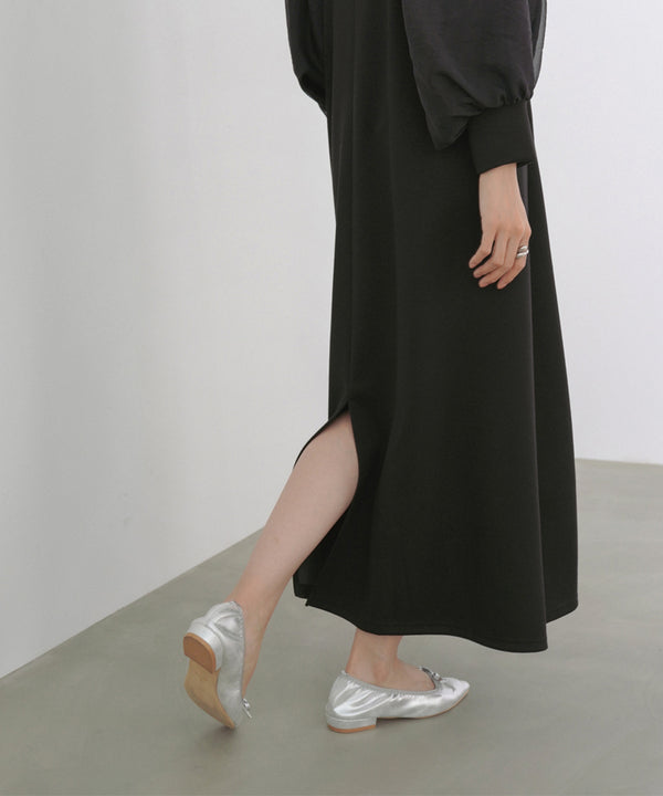 袖オーガンジーポンチワンピース