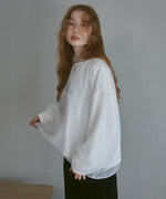 シアーレイヤードプリントスウェットトップス