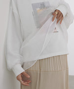 シアーレイヤードプリントスウェットトップス