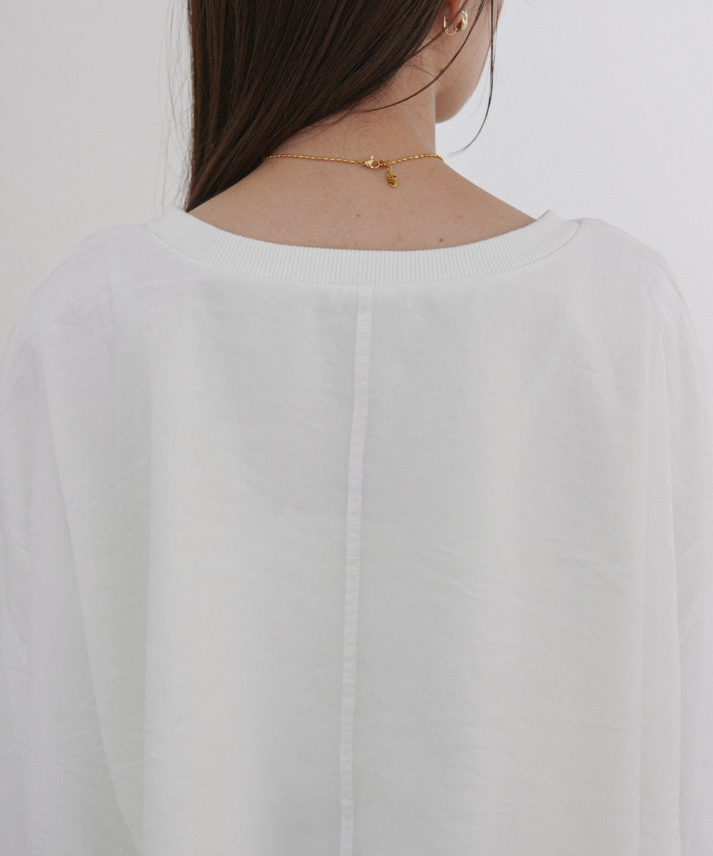 シアーレイヤードプリントスウェットトップス