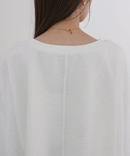 シアーレイヤードプリントスウェットトップス