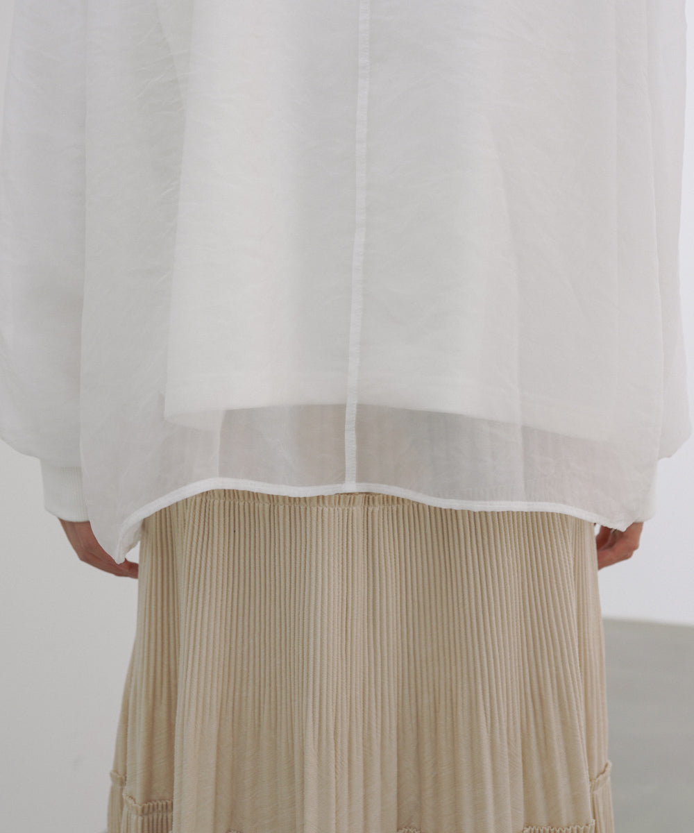 シアーレイヤードプリントスウェットトップス