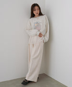 シアーレイヤードプリントスウェットトップス