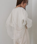 シアーレイヤードプリントスウェットトップス