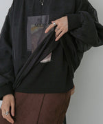 シアーレイヤードプリントスウェットトップス