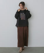 シアーレイヤードプリントスウェットトップス