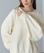 レイヤードライクパイピングスウェットトップス