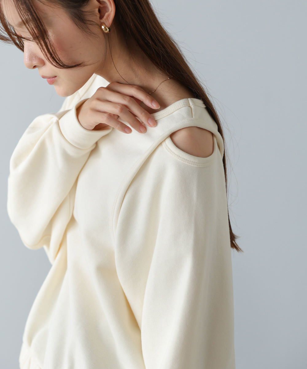 レイヤードライクパイピングスウェットトップス