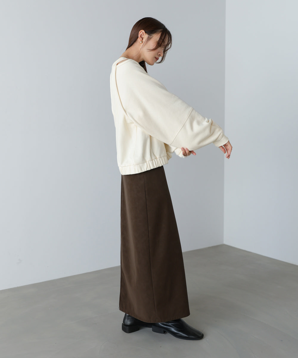 レイヤードライクパイピングスウェットトップス