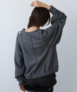 レイヤードライクパイピングスウェットトップス