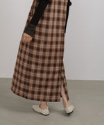 チェックギャザージャンパーワンピース