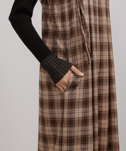 チェックギャザージャンパーワンピース
