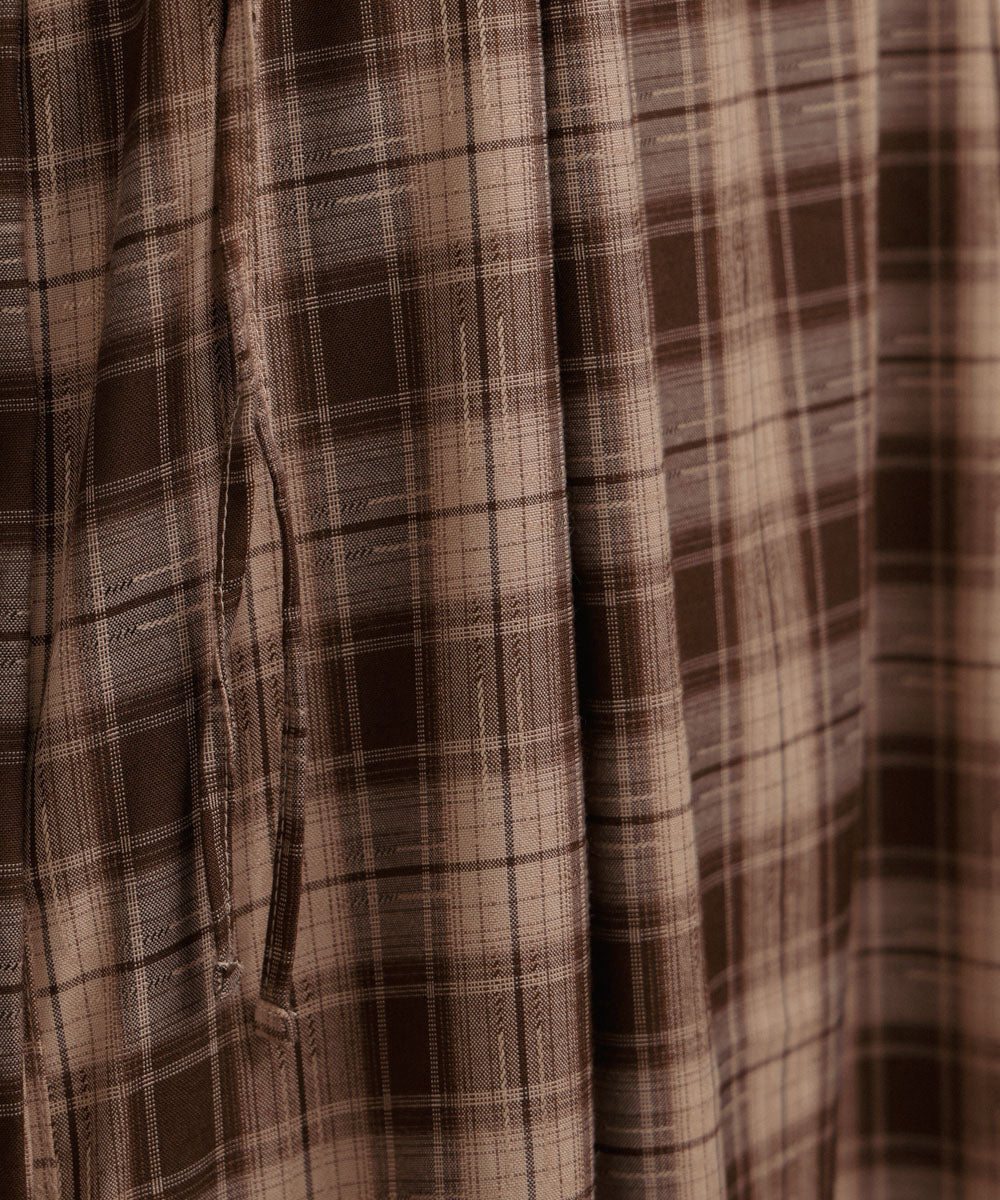 チェックギャザージャンパーワンピース