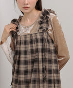 チェックギャザージャンパーワンピース