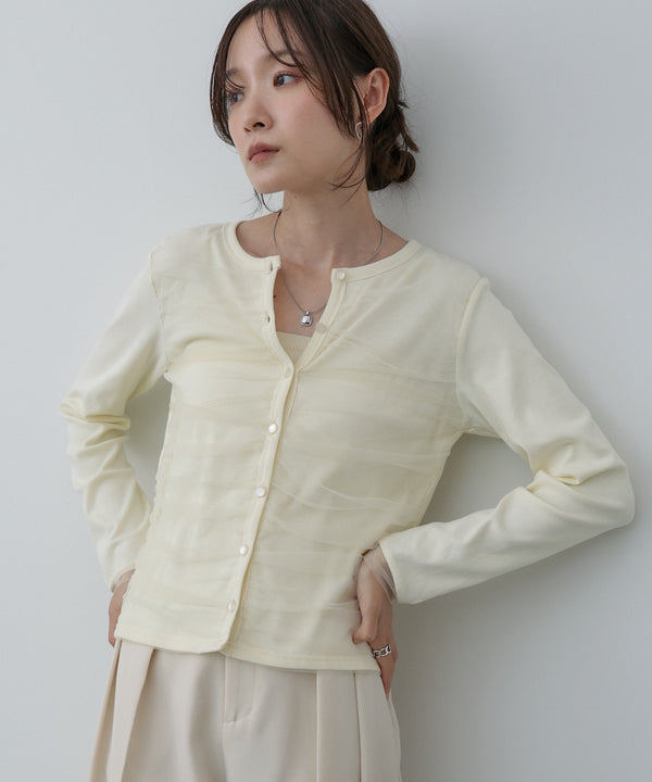 【2026SS】チュールギャザーカーディガン