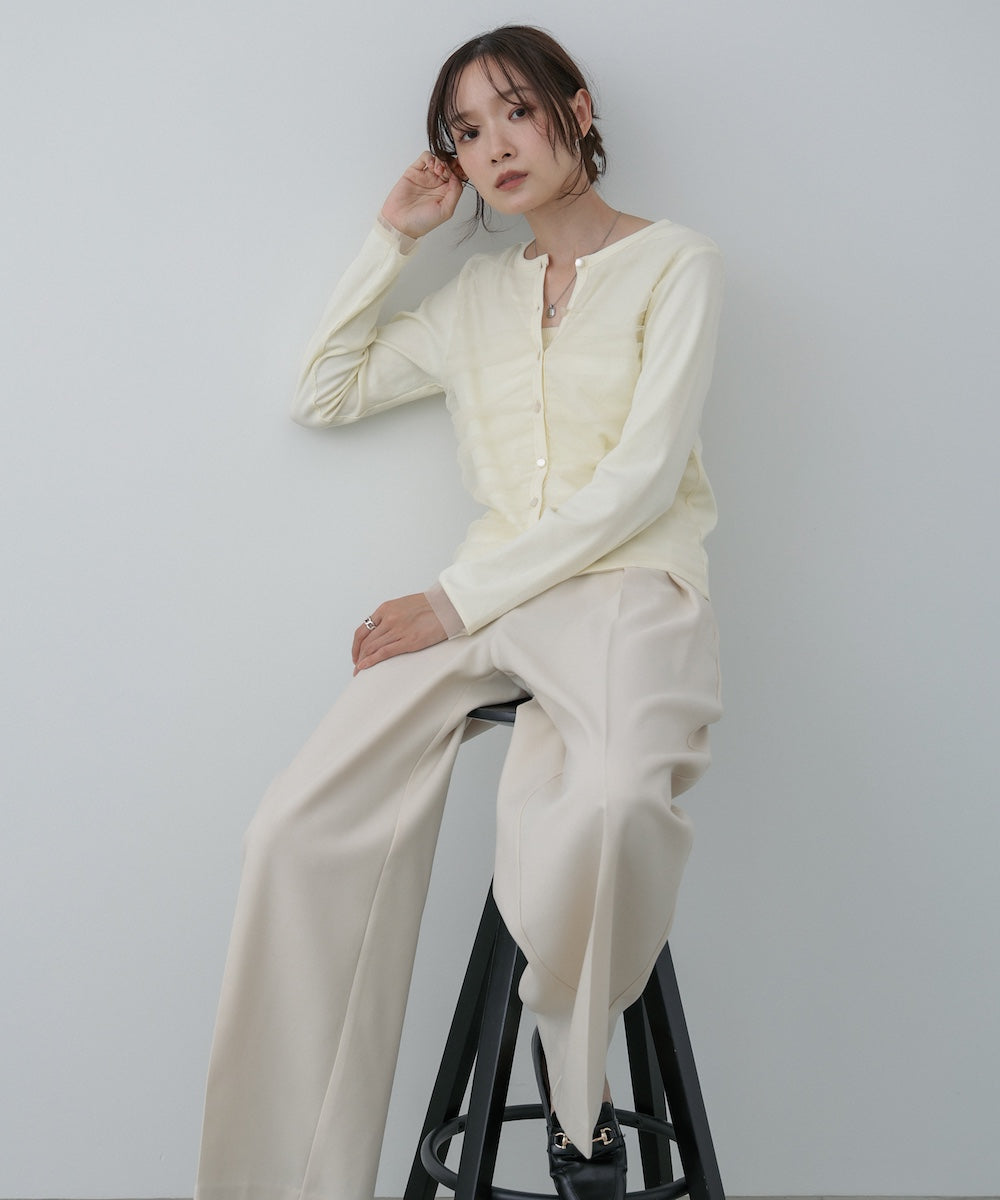 【2026SS】チュールギャザーカーディガン
