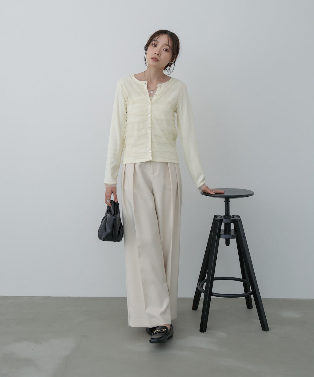 【2026SS】チュールギャザーカーディガン
