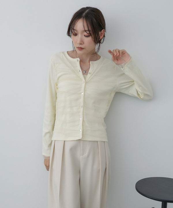 チュールギャザーカーディガン