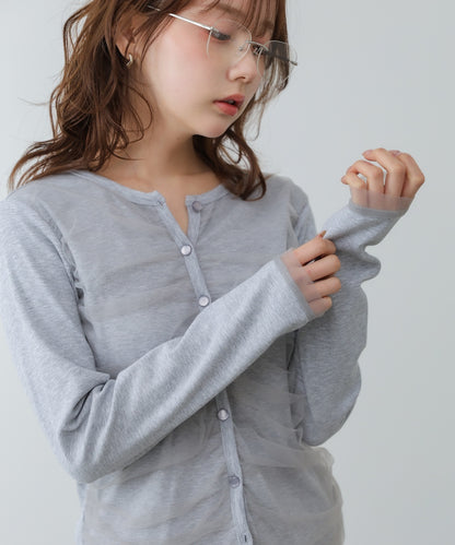 【2026SS】チュールギャザーカーディガン