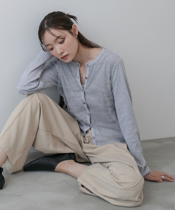 チュールギャザーカーディガン