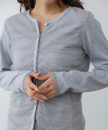 【2026SS】チュールギャザーカーディガン