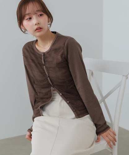 【2026SS】チュールギャザーカーディガン