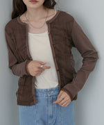 チュールギャザーカーディガン