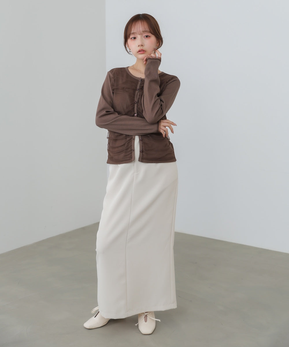 【2026SS】チュールギャザーカーディガン