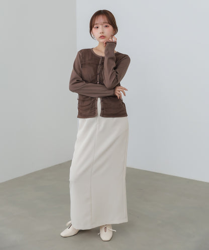 【2026SS】チュールギャザーカーディガン