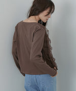 チュールギャザーカーディガン