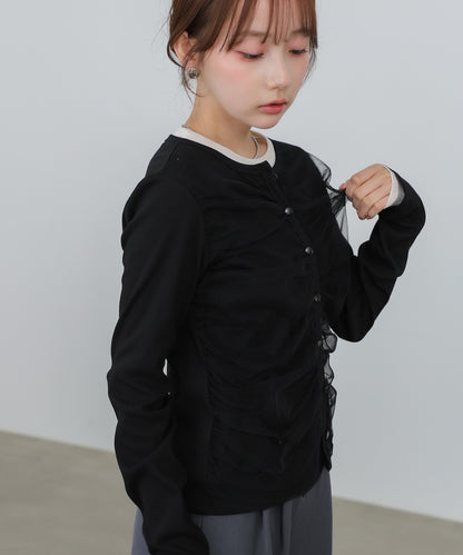 【2026SS】チュールギャザーカーディガン