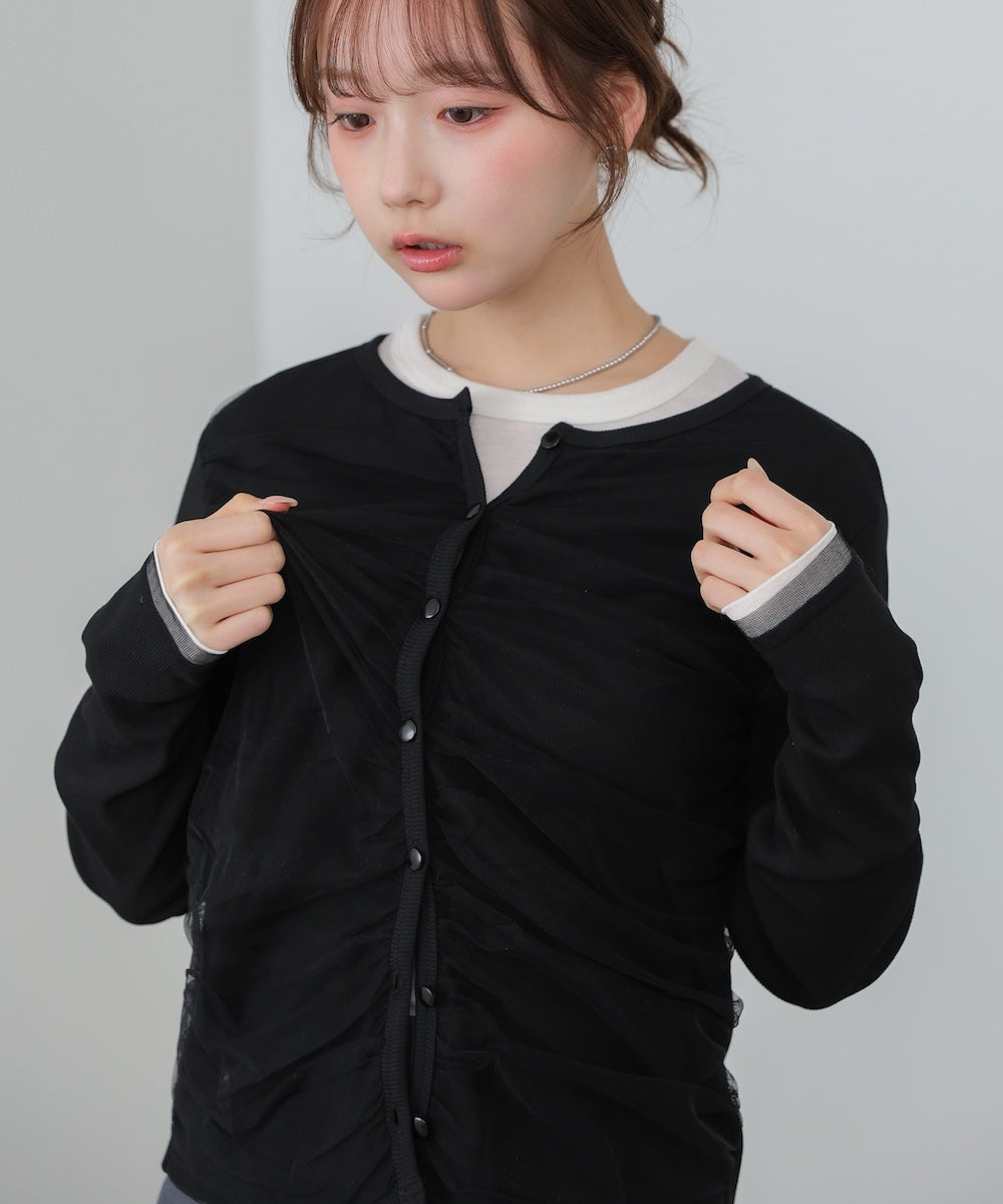 【2026SS】チュールギャザーカーディガン