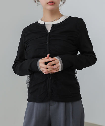 【2026SS】チュールギャザーカーディガン