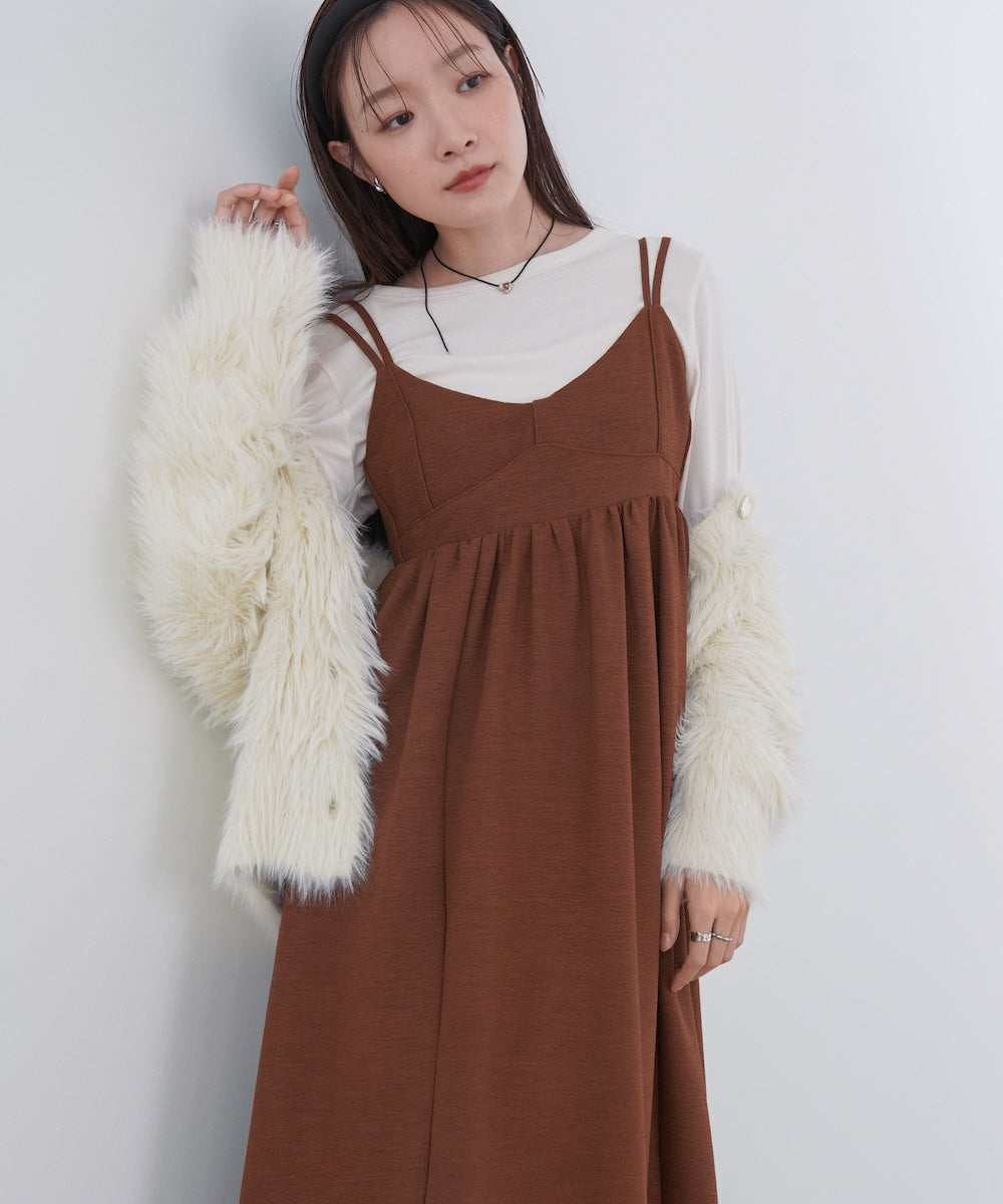 【S・Mサイズ展開】ビスチェライクフレアキャミワンピース