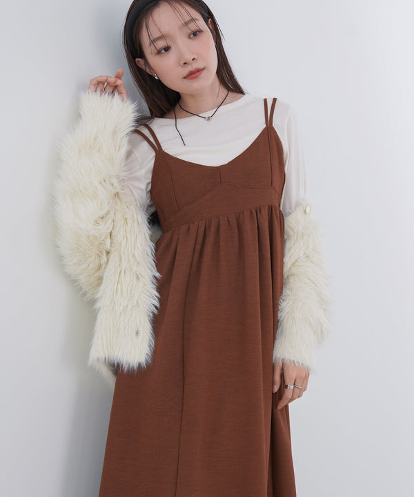 【S・Mサイズ展開】ビスチェライクフレアキャミワンピース