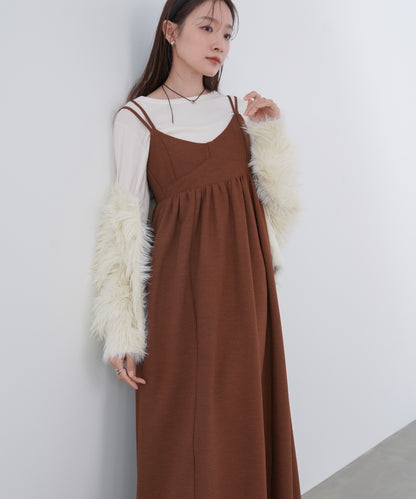 【S・Mサイズ展開】ビスチェライクフレアキャミワンピース