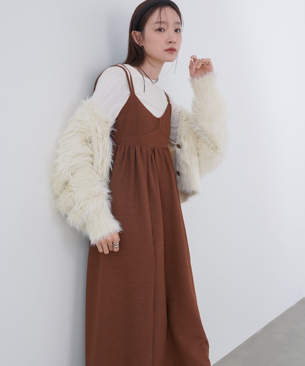 【S・Mサイズ展開】ビスチェライクフレアキャミワンピース